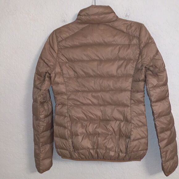 L’amie de Paris Puffer Full Zip Pockets Tan Jacket Size M - Picture 2 of 8